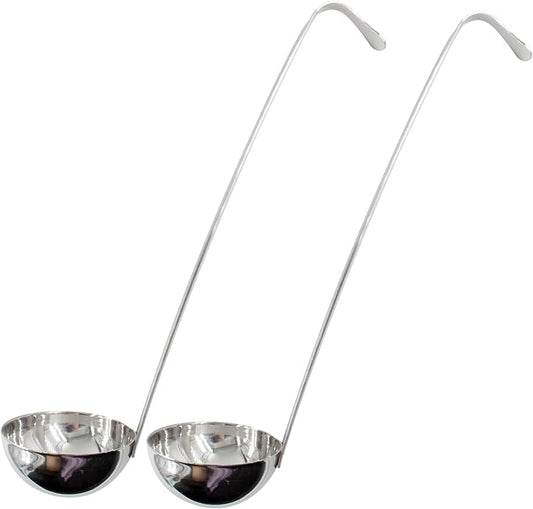 2PCS 10 Inch Stainless Steel Soup Ladle with Long Handle for Kitchen, Cooking, Soup, Sauce(2 oz)