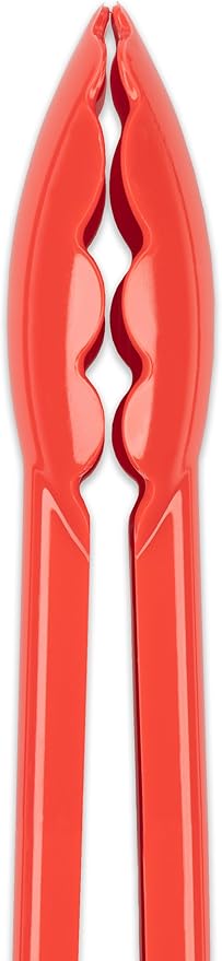 Carlisle FoodService Products Carly Tongs, Plastic Serving Tongs, for Kitchens, Restaurants, and Catering, Acetal, 11.75 Inches, Red