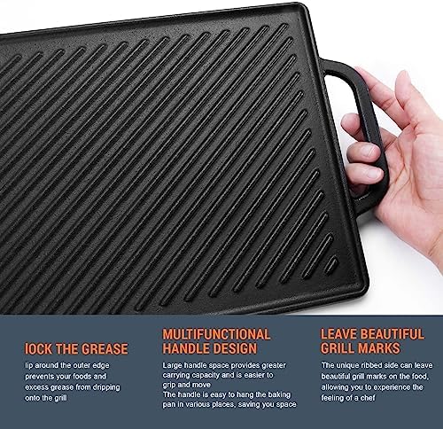 GGC Cast Iron Reversible Griddle