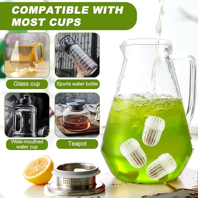 3 Pcs Fruit Infuser Insert, Tea Infuser Replacement for Wide Mouth Bottles, Strainer Ball Diffuser Basket for Loose Leaf Tea/Coffee/Fruit, Compatible with St-anley/Hy-dro Flask Wide Mouth Bottles