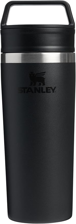 STANLEY Cafe To Go Travel Mug 16 oz | Leakproof Two-Part Drink Through Lid | Tumbler Cup for Coffee, Tea and Drinks | Insulated Stainless Steel Coffee Mug | BPA-Free | Black 2.0