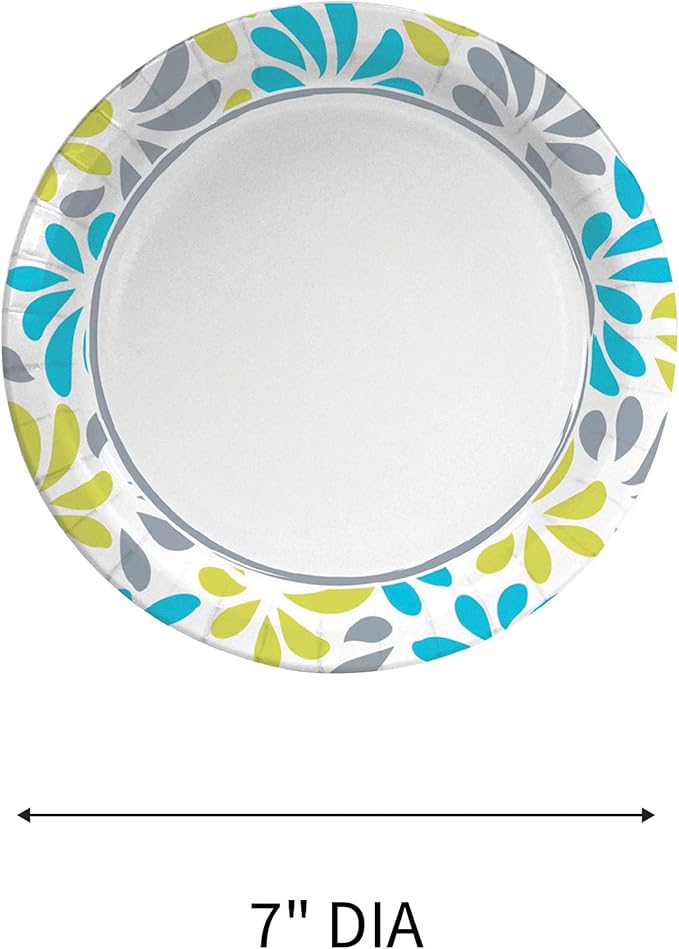 Genuine Joe Printed Paper Plates,7",125 Count (Pack of 4)
