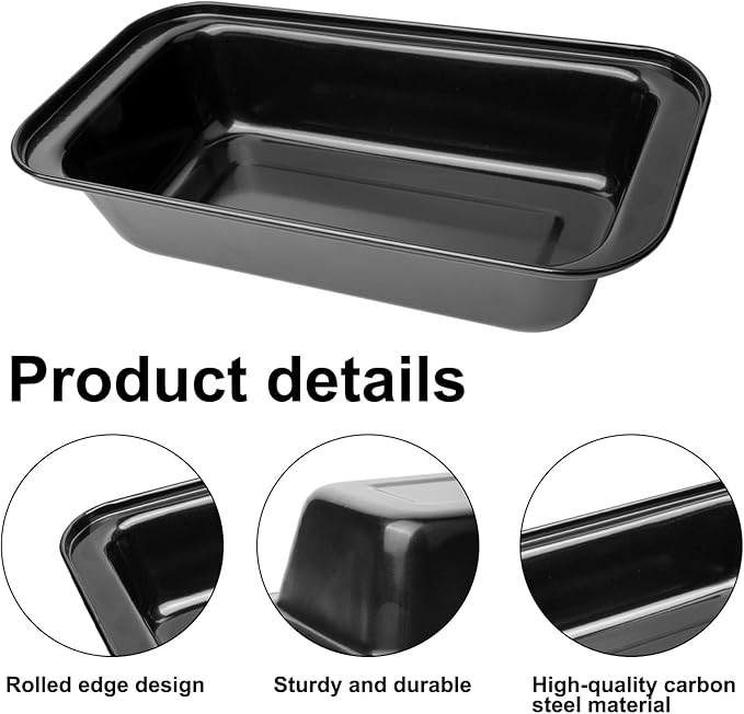 2 Pcs Loaf Bread Pans for Homemade Breads, 2 LB Nonstick Loaf Baking Pans, Carbon Steel for Cakes Sandwich Toast Brownies Sourdough Bread Pan Baking Supplies, with Dough Scraper