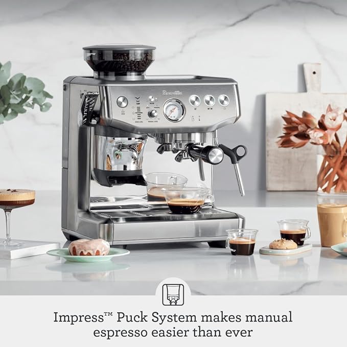 Breville Barista Express Impress Espresso Machine BES876BTR, Black Truffle