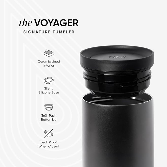 Simple Modern Travel Coffee Mug Tumbler with 360° Lid | Ceramic-Lined Insulated Stainless Steel Cold Brew Iced Coffee Cup | Gifts for Women Her Him | Voyager Signature | 16oz | Cream Leopard