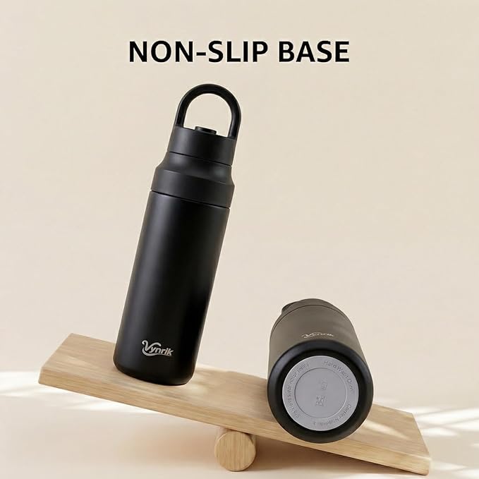 Black Stainless Steel Water Bottle Insulated 20 oz Tumbler with Handle,Leak Proof Travel Bottles,Water Cup with Lids