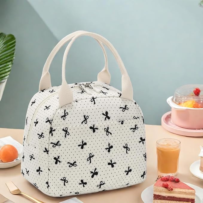 LEDAOU Lunch Box for Women Insulated Lunch Bag Corduroy Lunch Tote Bags Leakproof Cooler Lunch Case for Travel Work Picnic
