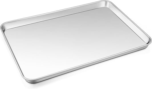16 Inch Baking Sheet Pan, Joyfair Stainless Steel Cookie Sheet Toaster Oven Tray, Professional Bakeware for Cookie/Bacon/Bread, Rolled Rim & Mirror Finish, Rust Resistant & Dishwasher Safe
