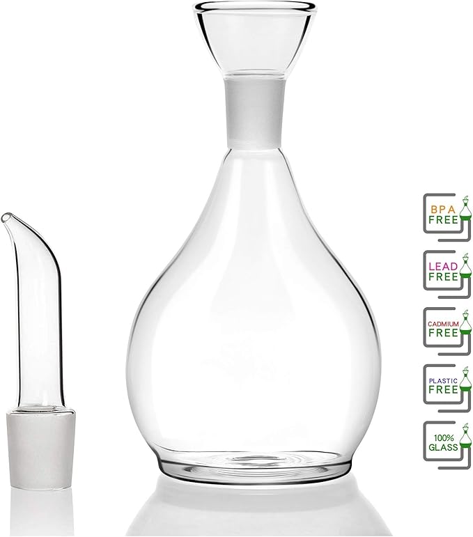 HAIZEEN 18ounce/ 550 ml Olive Oil Dispenser Oil Bottle Glass with No Drip Bottle Spout