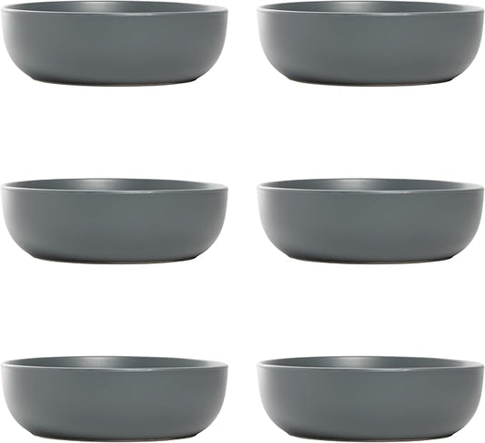 10 Strawberry Street Wazee Matte Coupe Dinnerware, Bowl, Charcoal, Set of 6
