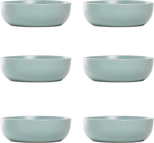 10 Strawberry Street Wazee Matte Coupe Dinnerware, Bowl, Mineral Blue, Set of 6