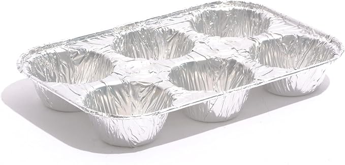 Muffin Pan 6-Cup Cupcake Aluminum Pans Favorite Muffin Tin Size for Baking Cupcakes - Standard Size (6-cup-20Pack)