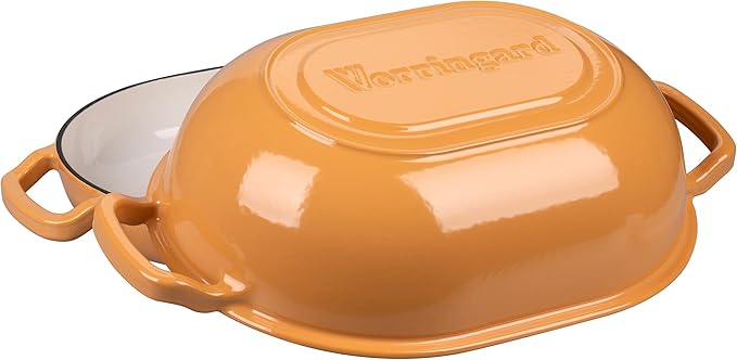 Enameled Cast Iron Sourdough Bread Oven, Dutch Oven, Loaf Cast Iron Bread Pan for Homemade Bread Baking, Meatloaf Pan with Lid, 7QT, Yellow