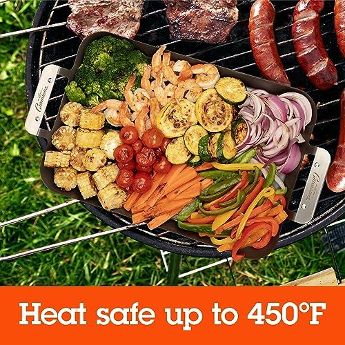 Camerons BBQ Grill Topper Non-Stick Grilling Pans, 2 Pack