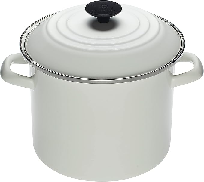 Le Creuset Enamel On Steel Stockpot, 8 qt., White
