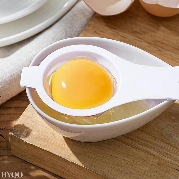 3 Pcs Egg Separator for Raw Eggs - Egg Yolk Separator Tool with Hang-On Bowl Design for Less Mess, ABS Plastic 2.36" Bowl & 4.96" Handle - Practical Kitchen Helper for Baking, Meringue, Creams & Mayo