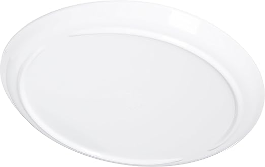 Carlisle FoodService Products Stadia Reusable Plastic Plate Salad Plate for Home and Restaurant, Melamine, 9 Inches, White