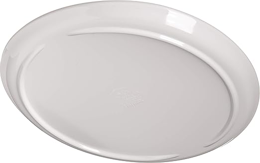 Carlisle FoodService Products Stadia Reusable Plastic Plate Salad Plate for Home and Restaurant, Melamine, 9 Inches, Greige