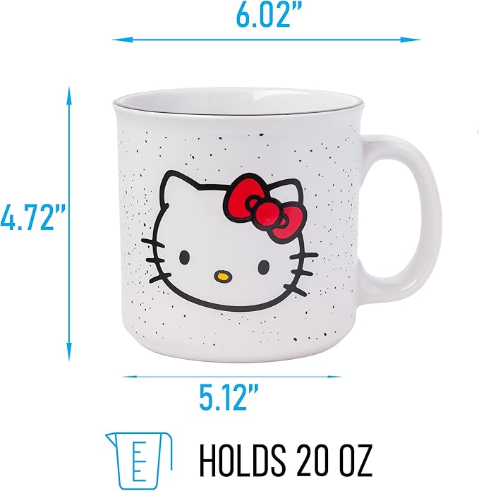 Silver Buffalo Sanrio Hello Kitty Ceramic Camper Mug, 20 Ounces