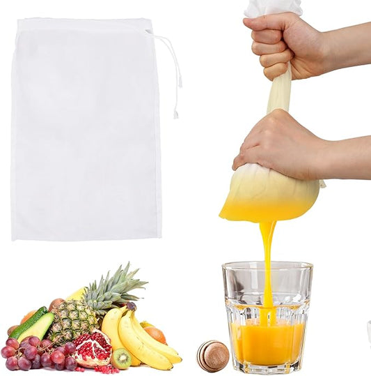 6Pack Nut Bag Strainer 14 x 10 Inch Cheesecloth Bags for Straining Nylon Cheese Cloth Bags Reusable Nut Milk Bag 200 Mesh Fine Mesh Bag for Straining Fruit Juice Cheese Coffee Tofu Yogurt Tea