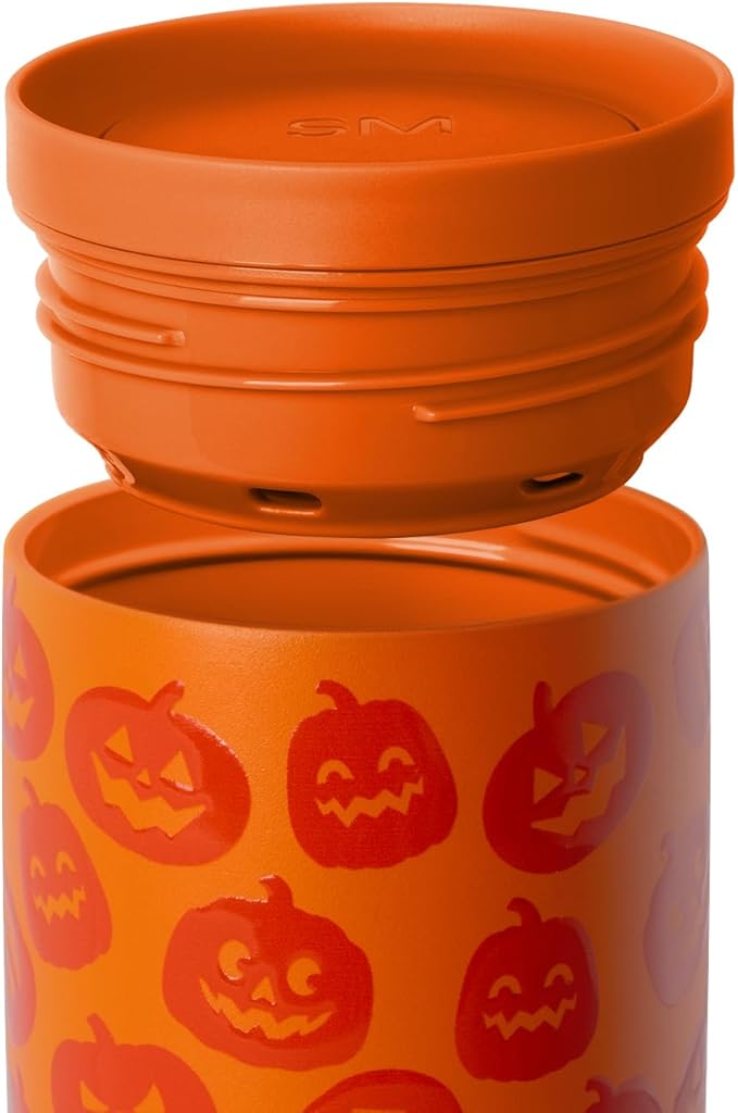Simple Modern Halloween Signature Voyager | 16oz Travel Coffee Mug Tumbler with 360° Lid | Gifts for Women Men | Ceramic-Lined Insulated Stainless Steel Cold Brew Iced Coffee Cup | Jack-O-Lanterns