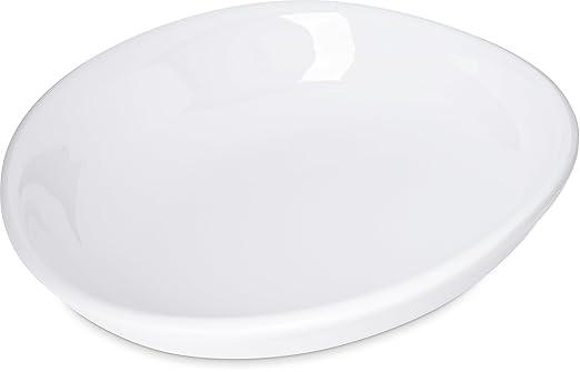 Carlisle FoodService Products Stadia Reusable Plastic Plate Pasta Plate for Home and Restaurant, Melamine, 8.5 Inches, White, (Pack of 12)