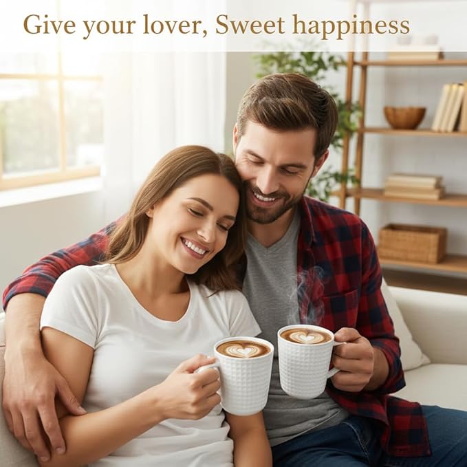 Large Coffee Mugs, 20 oz Ceramic Coffee Cups with Handle, Porcelain Big Tea Cups for Office and Home, for Latte Cocoa Dishwasher and Microwave Safe, 2PCS, White