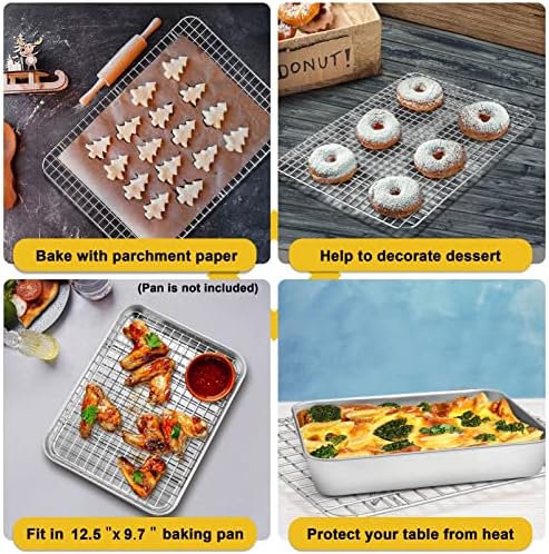 P&P CHEF 11.75 Inch Stainless Steel Cooling Baking Rack Set of 2