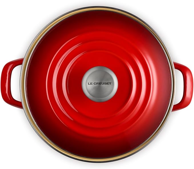 Le Creuset Enamel on Steel Traditional Stockpot, 8 qt., Cerise with Stainless Steel Knob