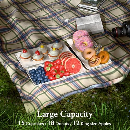 Bumusty 3-Tier Melamine Serving Tray Set, 11.5 x 5.6 in, Black Stand