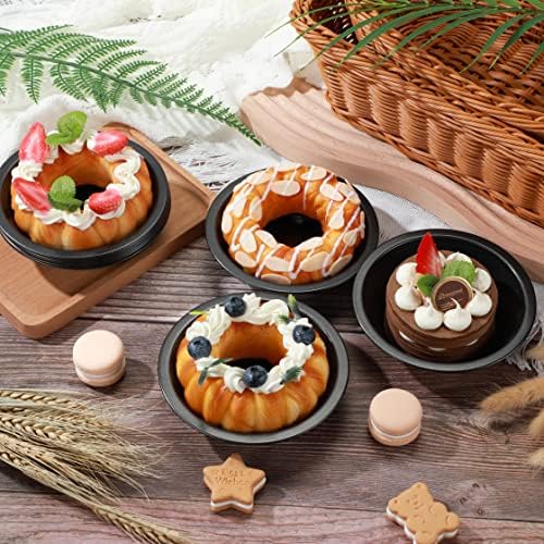 8 Pcs 4 Inch Steel Mini Pie Pans Tins, Black