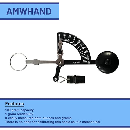 American Weigh Scales Manual Letter Postage or Kitchen Scale 100g x 1g, Mechanical Scale (Black), AMWHAND-BLK