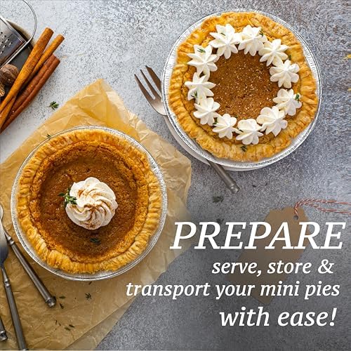 (120 Pack) 5" Aluminum Pie Pans 5 Inch, Mini Pie Tins Disposable, 5 Inch Aluminum Foil Pie - Individual Pie Pans perfect for Baking, Storing & Reheating Pot Pies Small Pie Tins