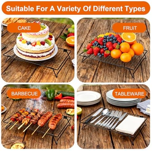 4Pcs Cooling Racks for Cooking and Baking, 13.4 x 9.4" Wire Rack
