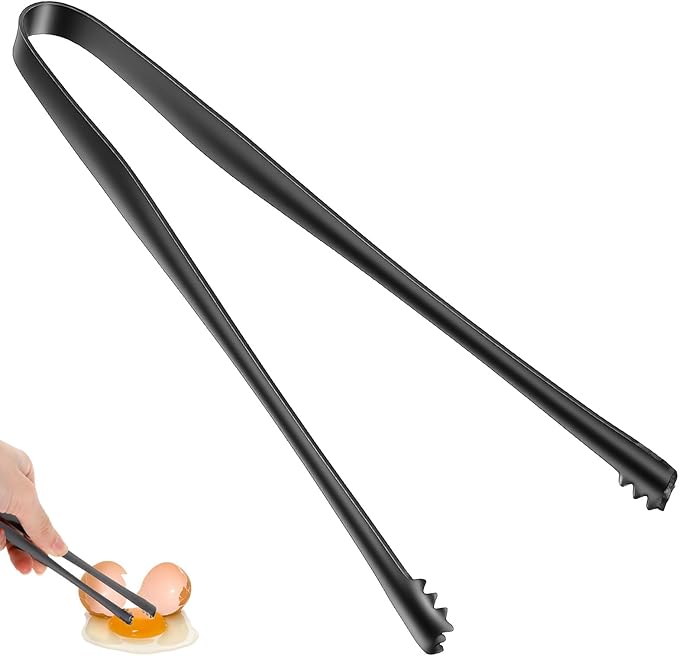 Stainless Steel Egg Chalaza Removal Tool, Toothed Eggshell Fragment Membrane Remover Kitchen Tongs, Multipurpose Egg Chalazae Tool for Cooking Baking Professional Chefs
