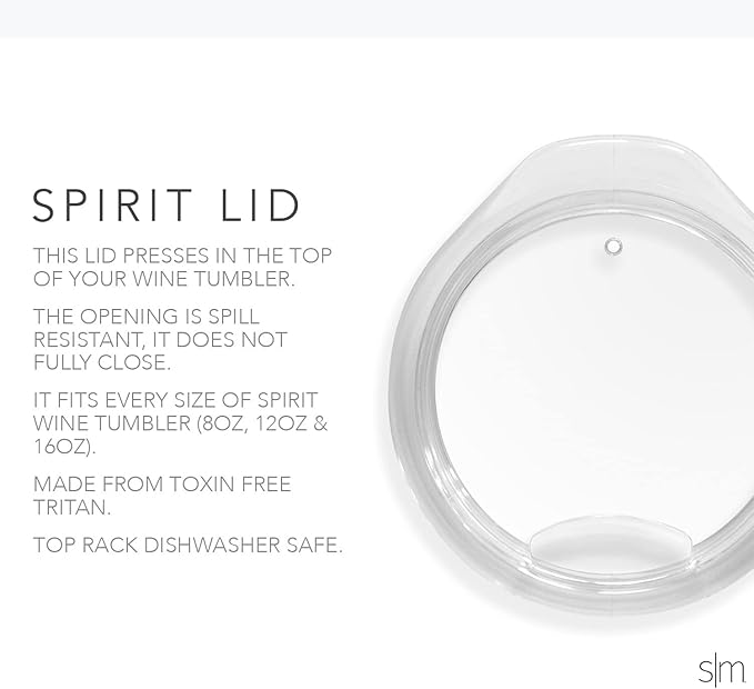 Simple Modern Wine Tumbler with Lid | Cute Stemless Glass Cup with Press-In Lid | Insulated Stainless Steel Coffee Mug | Gifts for Women Men Him Her | Spirit Collection | 12oz | Winter White