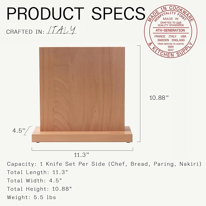 Made In Cookware | Knife Block | Italian Beechwood | Crafted in Italy