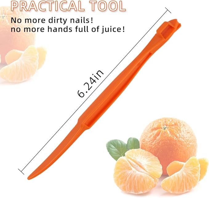 6 Pack Orange Peeler Tool Citrus Fruit Opener Kitchen Cutter Plastic Orange Peelers Tools Lemon Citrus Remover Easy Open Citrus Peel Cutter Vegetable Slicer Kitchen Accessories (Orange + Green)