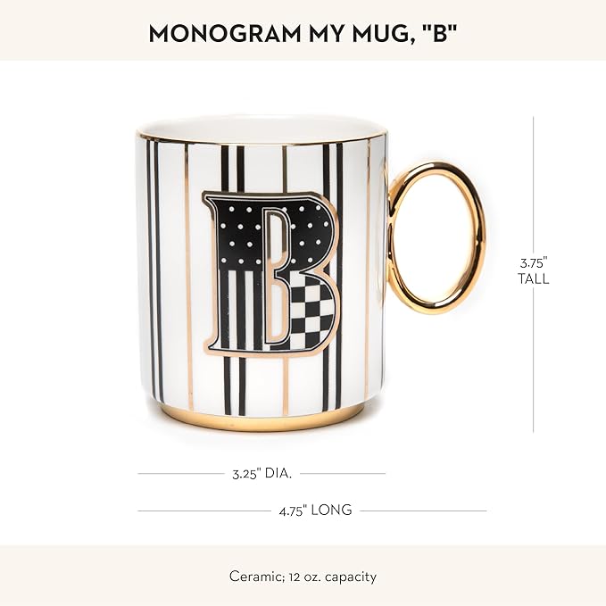 MACKENZIE-CHILDS My Mug, Decorative Ceramic Coffee Mug with Handle, B