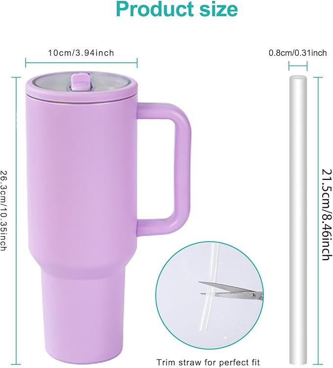 40 oz Insulated Tumbler with Handle,Flip Straw,Lid & Rubber Base Stainless Steel Water Bottle - Leak Proof Vacuum Insulated Mug BPA Free Reusable Travel Cup Gifts for Women/Men (Dark purple)