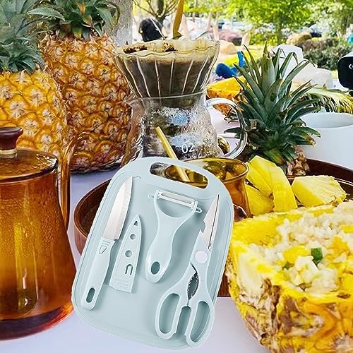 Portable Mini Travel Cutting Board Set for Camping & Outdoor (Blue)