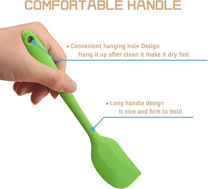 Silicone Spatula 11 inch and 8.3 inch Heat Resistant Rubber Spatulas Cooking Utensil Set Non-Stick Flexible Rubber Baking Spatulas for Cake/Cream/Pastry/Butter/Batter Mixing/Cooking