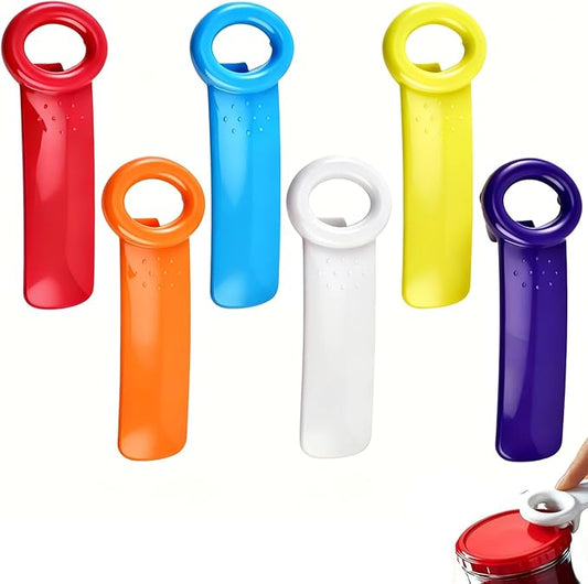 6 Pcs Jar Key Opener for Weak Hands, Elderly & Children - Plastic Jar Lid Opener with Easy Grip Hand Held 5.5" Colorful Design