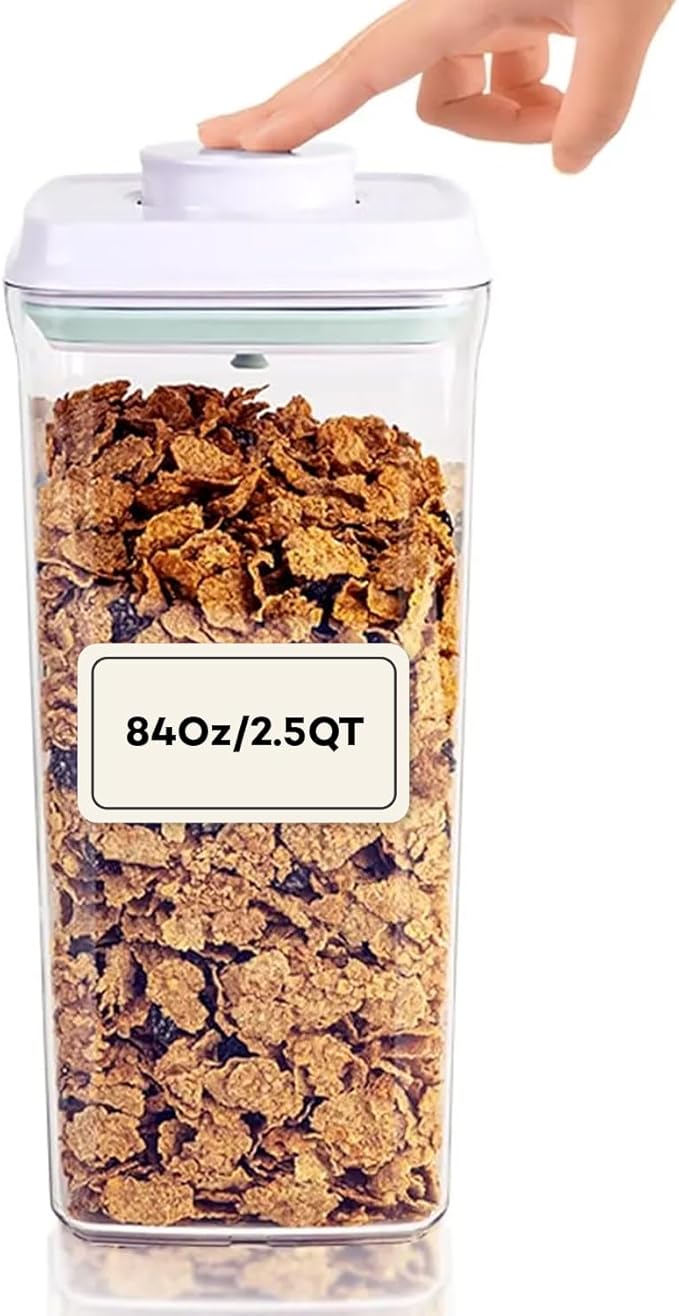 Bop Top Airtight Food Storage Containers with Lid 84 oz | Kitchen Canister Sets | Air Tight Pantry Container | Pop Top Dry Food Storage Containers for Snacks, Sugar, Flour, Baking, Cereal, Pasta