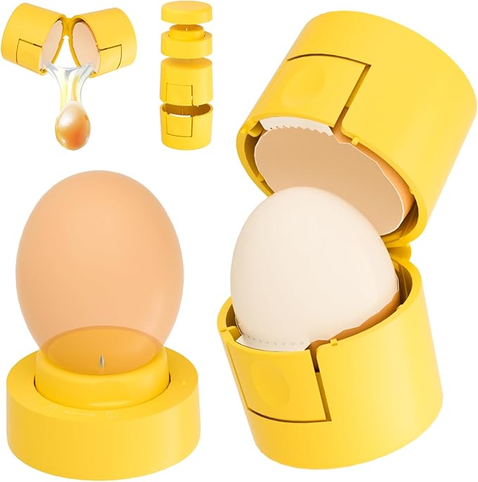 2 in 1 Hard Boiled Egg Shell Opener, Egg Peeler with Piercer, Cute Egg Separator for Raw Eggs, Egg Cracker for Home Kitchen Gadgets Tool