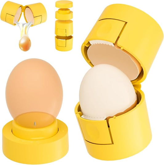2 in 1 Hard Boiled Egg Shell Opener, Egg Peeler with Piercer, Cute Egg Separator for Raw Eggs, Egg Cracker for Home Kitchen Gadgets Tool