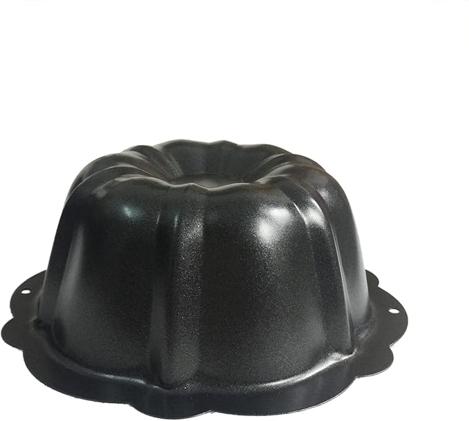 4 Inch Fluted Tube Cake Pan, Nonstick Mini Kugelhopf Mold, Carbon Steel Fluted Baking Cake Pans, Metal Round Pumpkin Shaped Mould for Muffin, Brownie, Pudding - Black, Set of 4