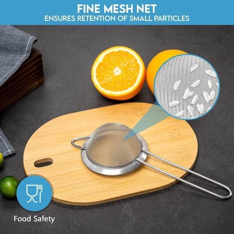 Fine Mesh Strainer - 2.8 Inch Round Sieve - Tea Strainers for Loose Tea, Coffee Strainer, Food Strainer, Juice Strainer, and Much More!