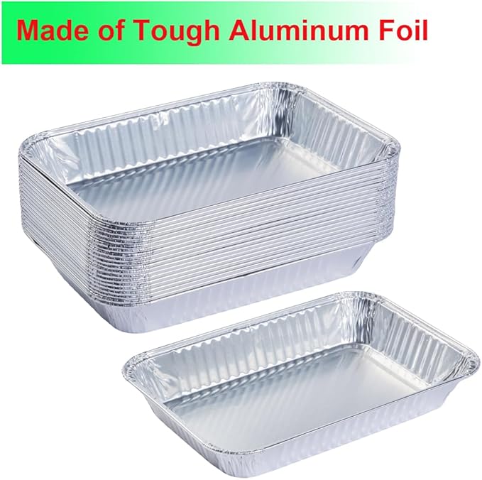 20Pack Grill Drip Pans Compatible for Weber 6415 Grills, Grease Pan Liners for Weber Spirit, Genesis, Traveler, Q Series Disposable Aluminum Foil Grease Trays Accessories 8.5" x 6"