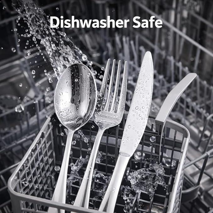 Silverware Set 20-Piece, Stainless Steel Flatware Cutlery Set for 4, Mirror Polished, Dishwasher Safe, Tableware Set for Home, Kitchen, Wedding, Party